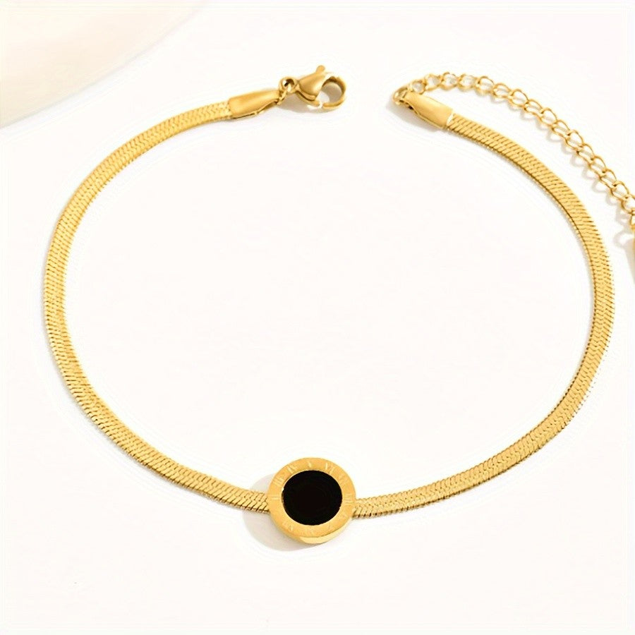 Center Disc Snake Chain Anklet