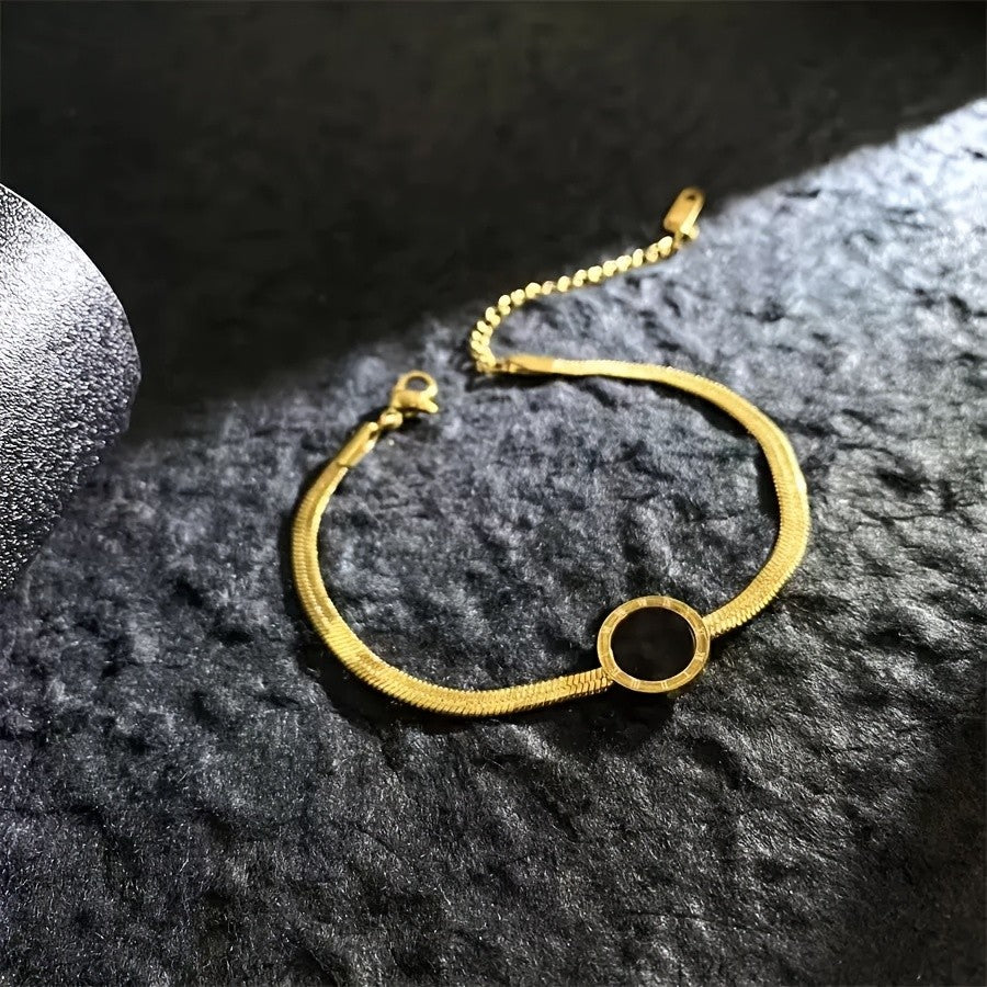 Center Disc Snake Chain Anklet