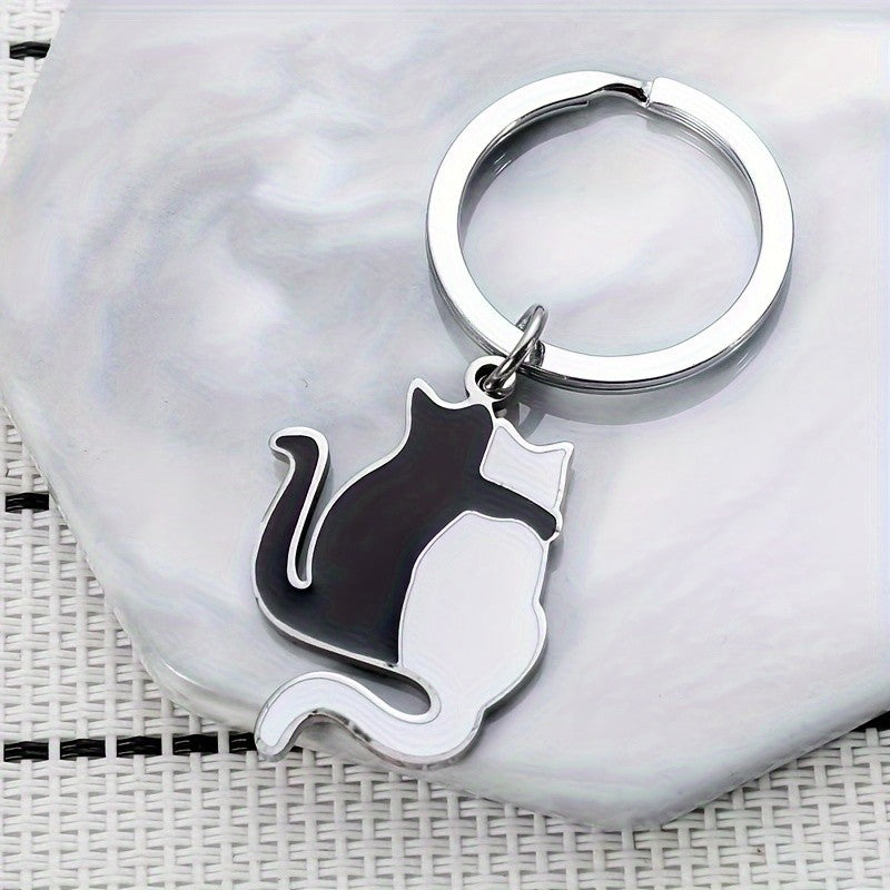 Black & White Cat Keychain