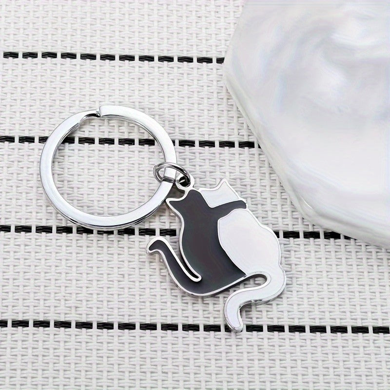 Black & White Cat Keychain