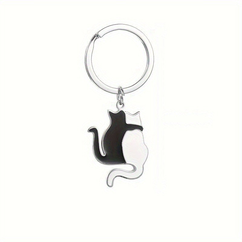 Black & White Cat Keychain