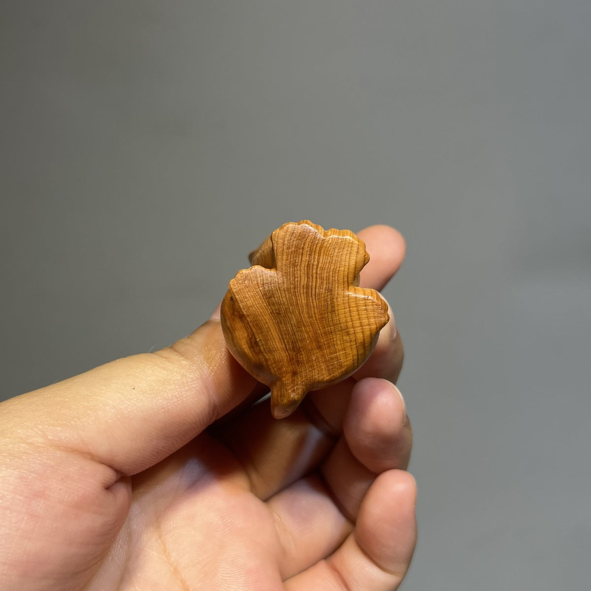 Carved Wood Yawning Cat Figurine