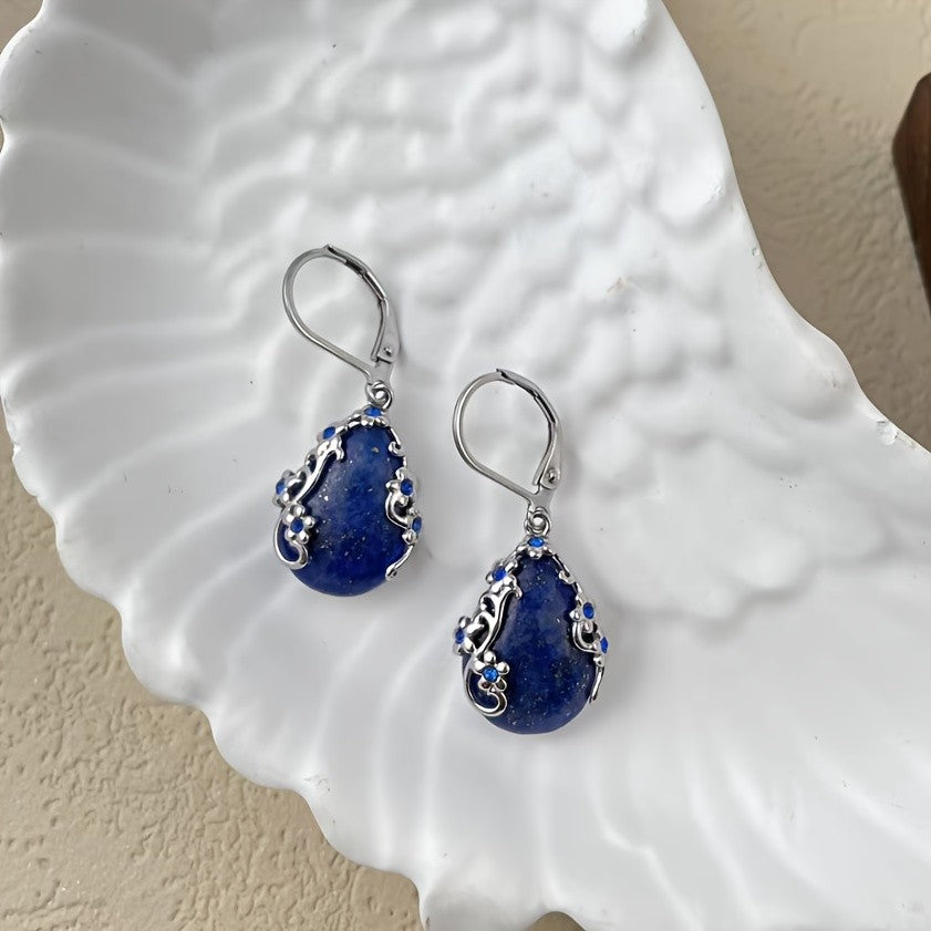 Filigree Teardrop Stone Earrings