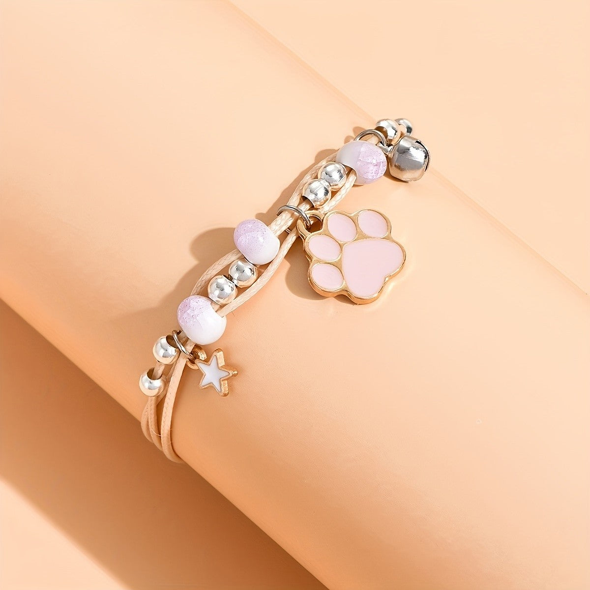 Paw Print & Star Charm Bracelet