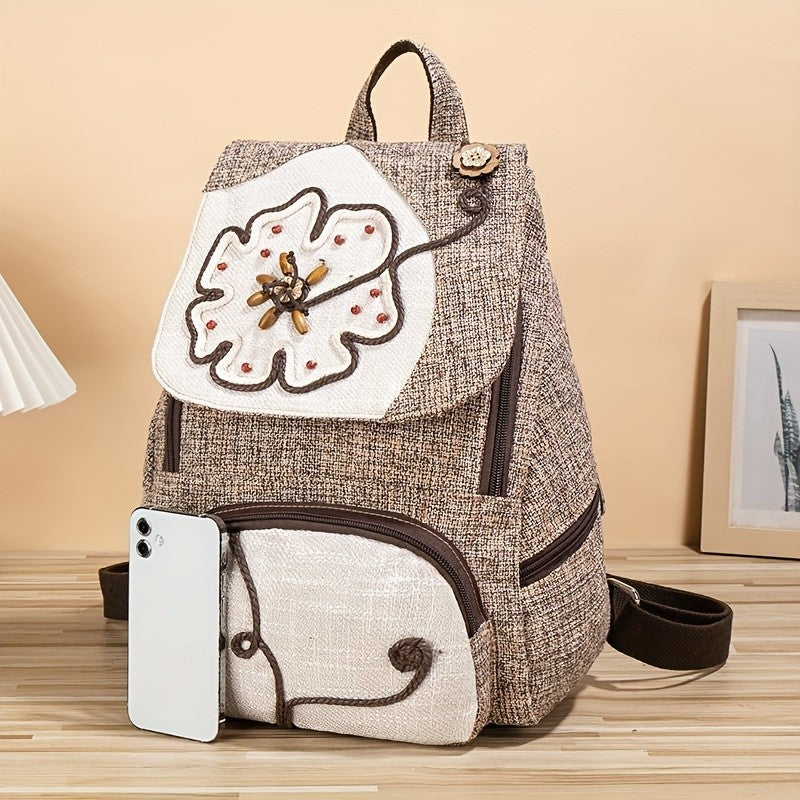 Beaded Flower Backpack