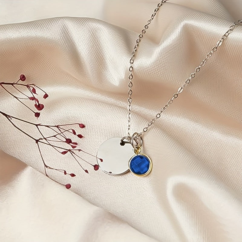 Personalized Birthstone Disc Necklace