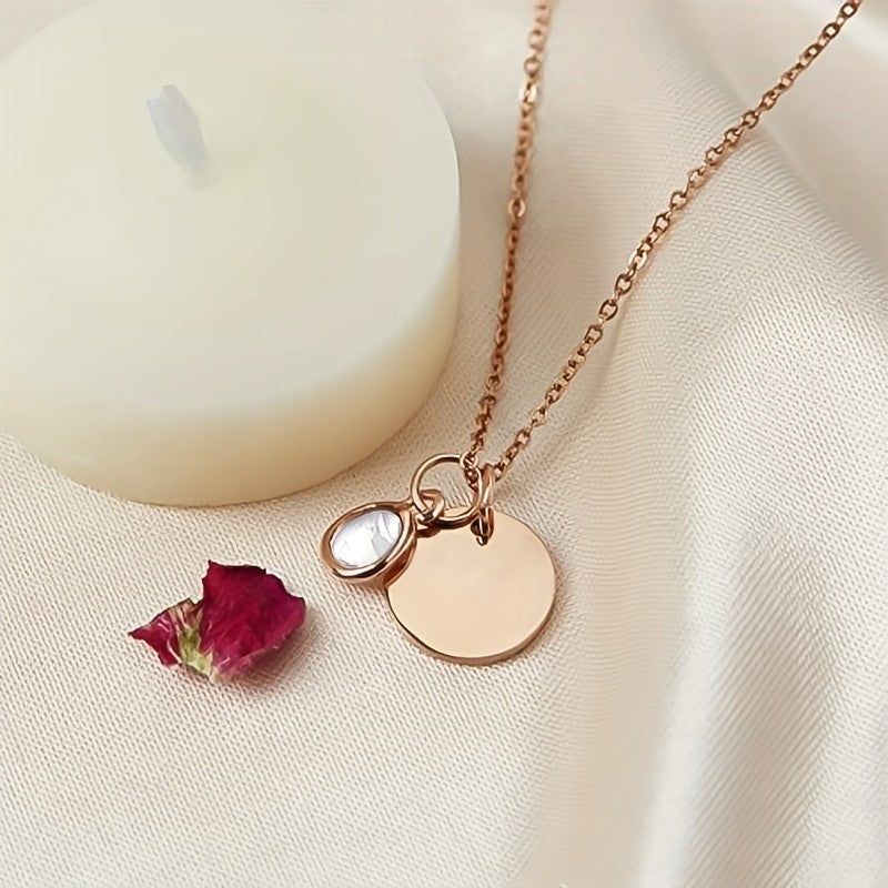 Personalized Birthstone Disc Necklace