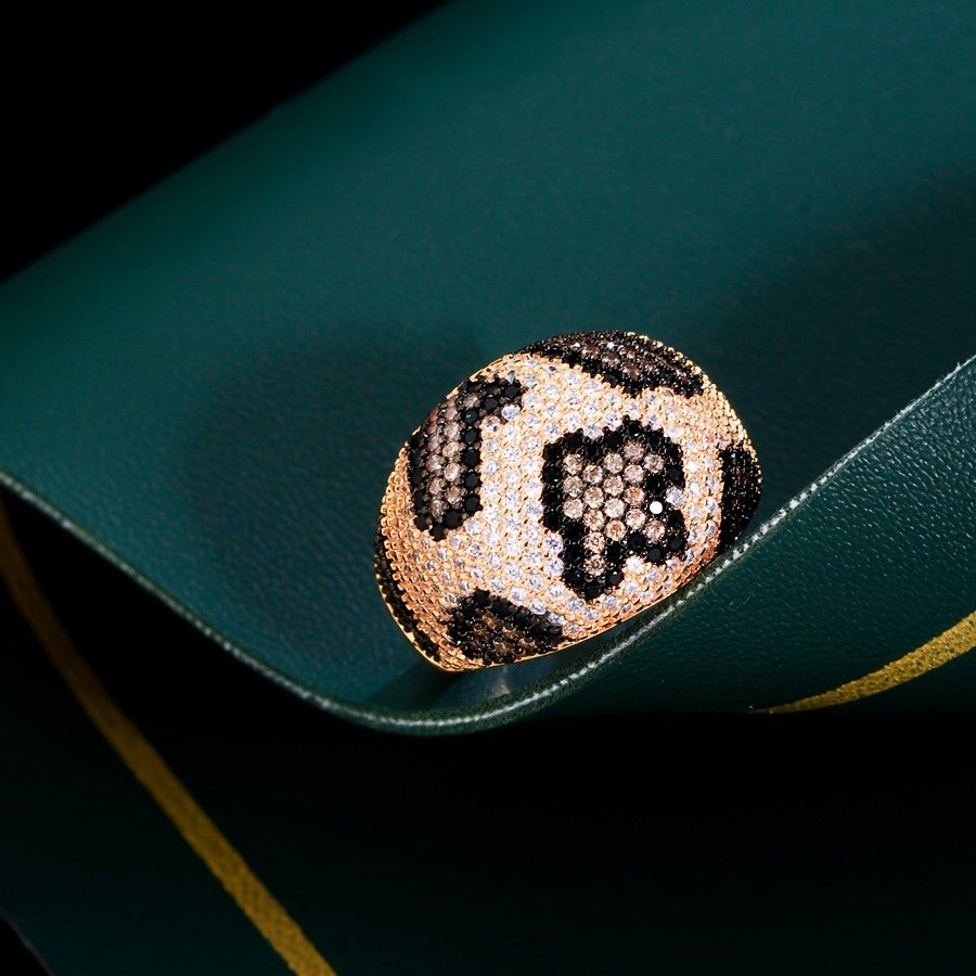Leopard Print Dome Statement Ring