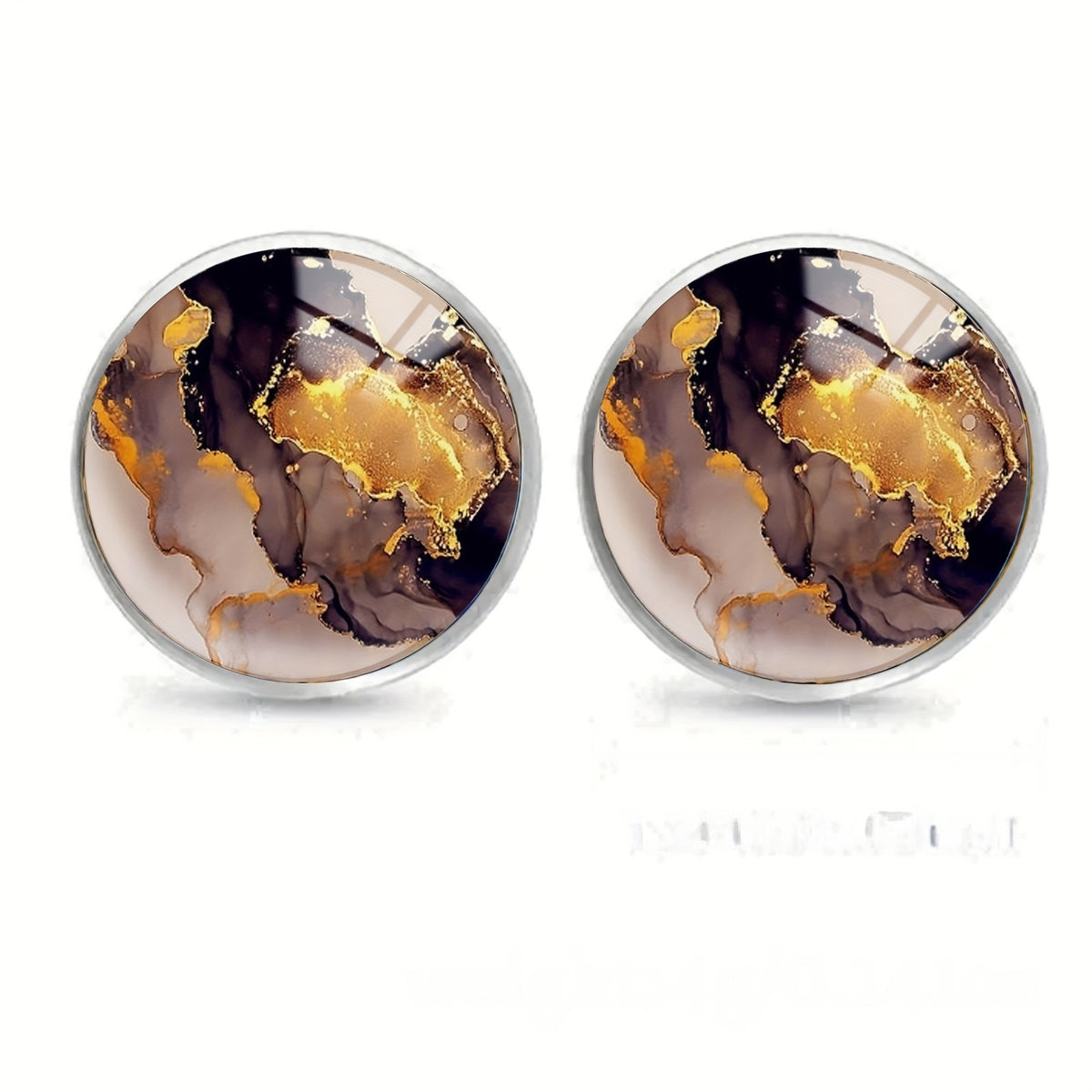 Abstract Marble Stud Earrings