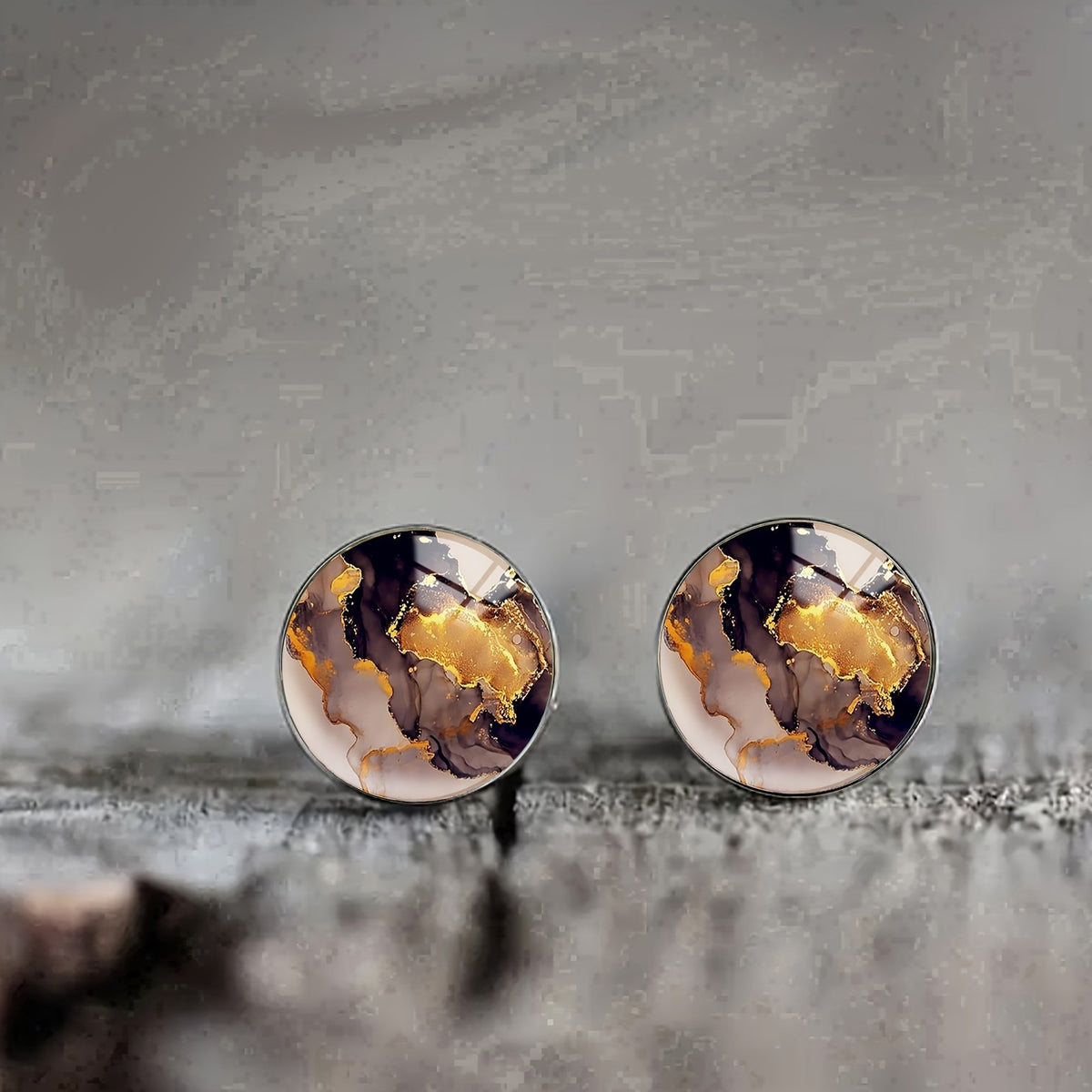 Abstract Marble Stud Earrings