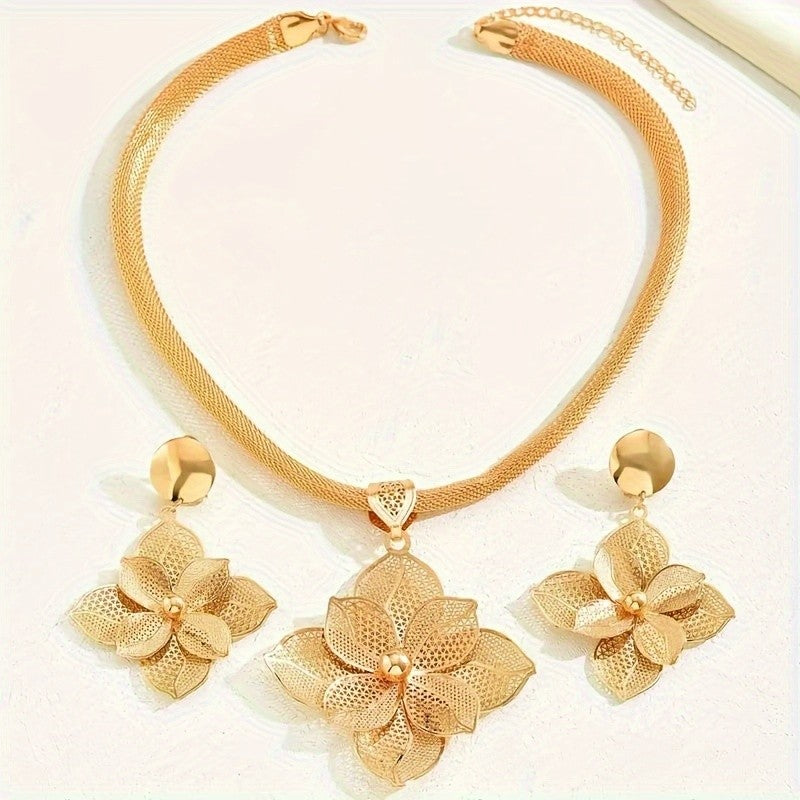 Floral Mesh Jewelry Set