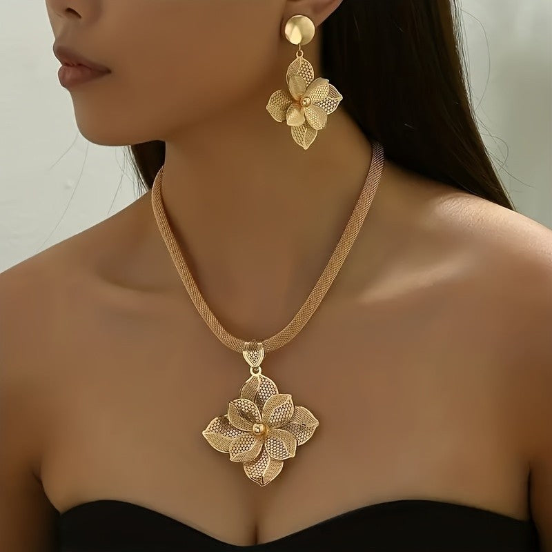 Floral Mesh Jewelry Set