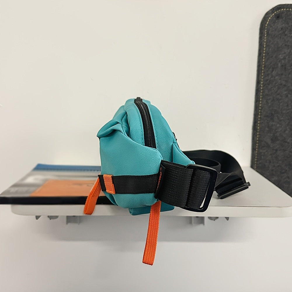 Contrast Zipper Nylon Crossbody Bag