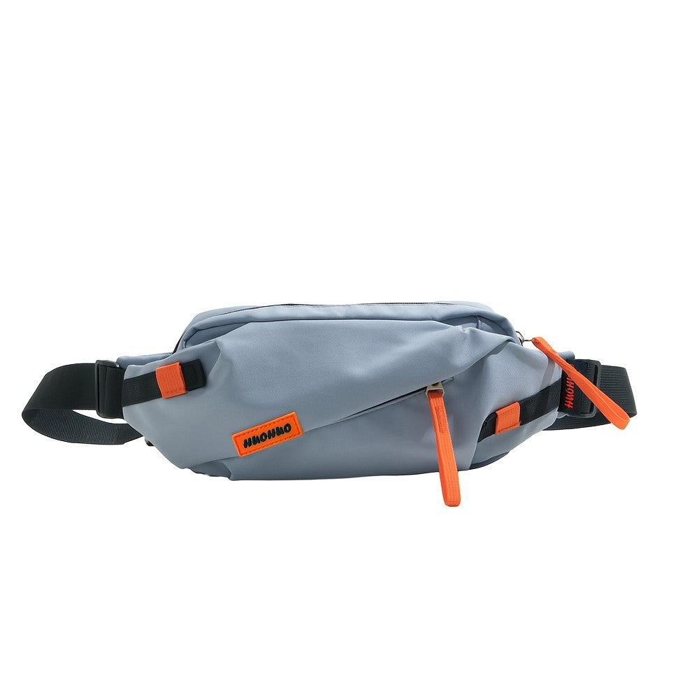 Contrast Zipper Nylon Crossbody Bag