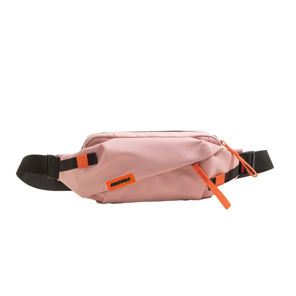 Contrast Zipper Nylon Crossbody Bag