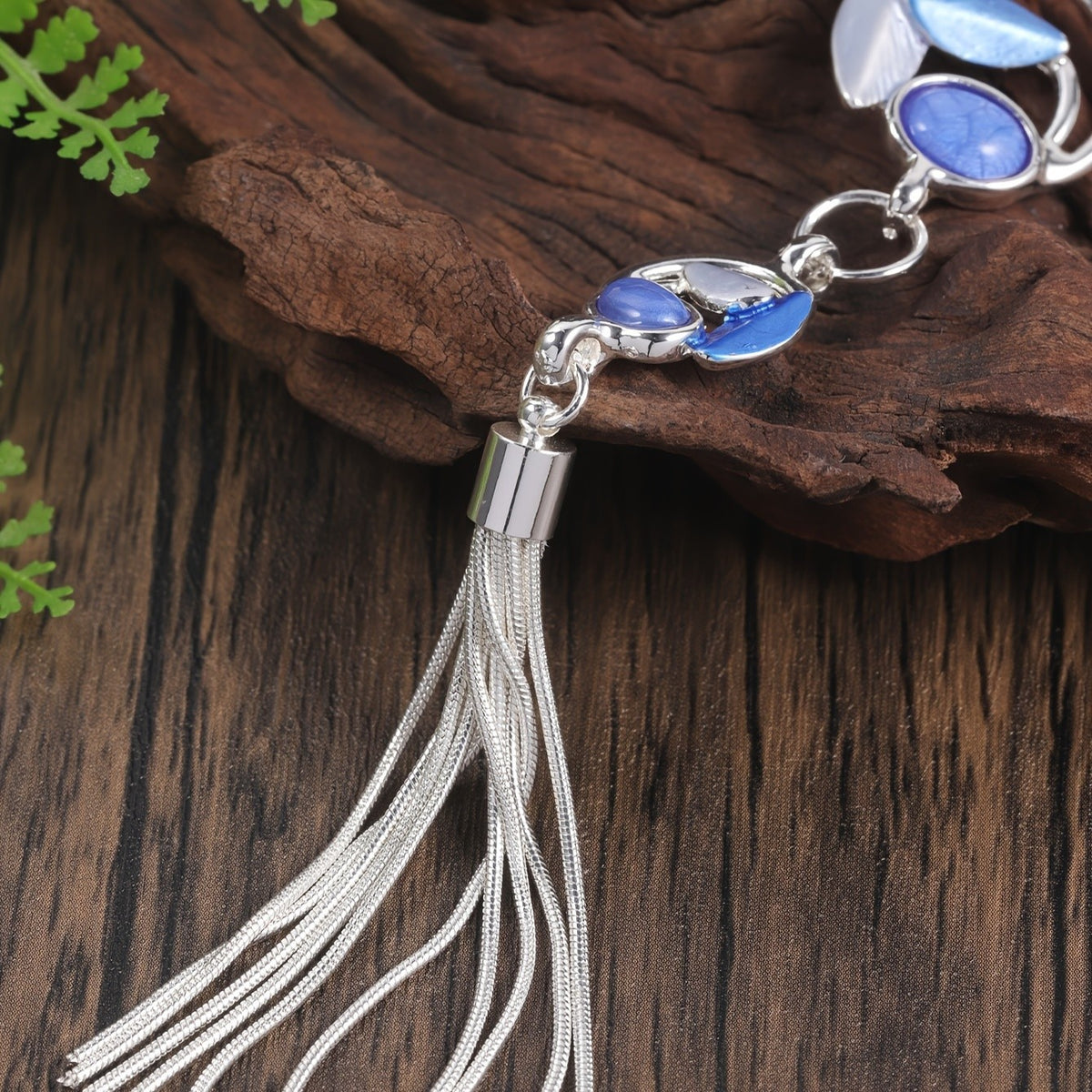 Resin Leaf Tassel Necklace
