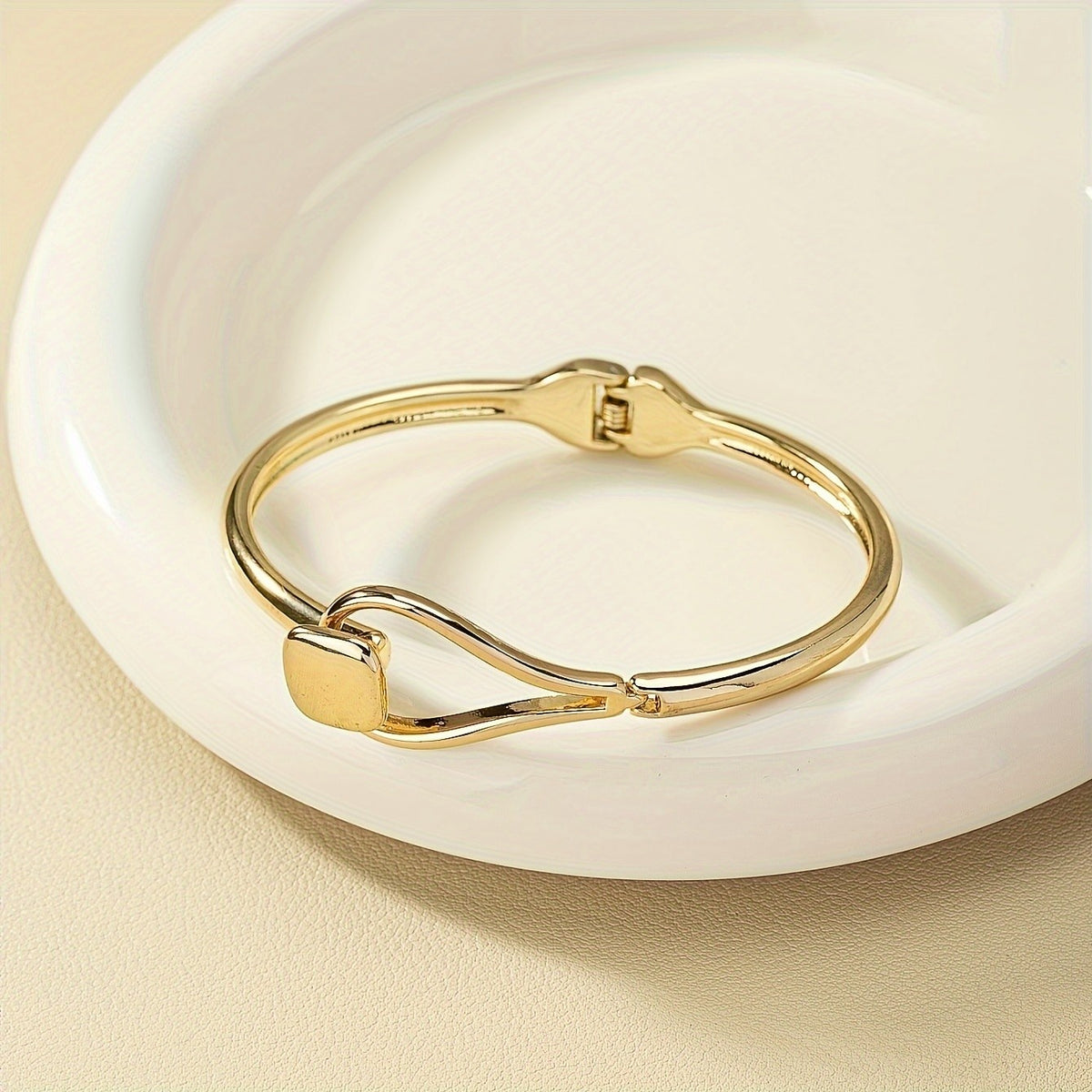 Square Accent Open Cuff Bracelet