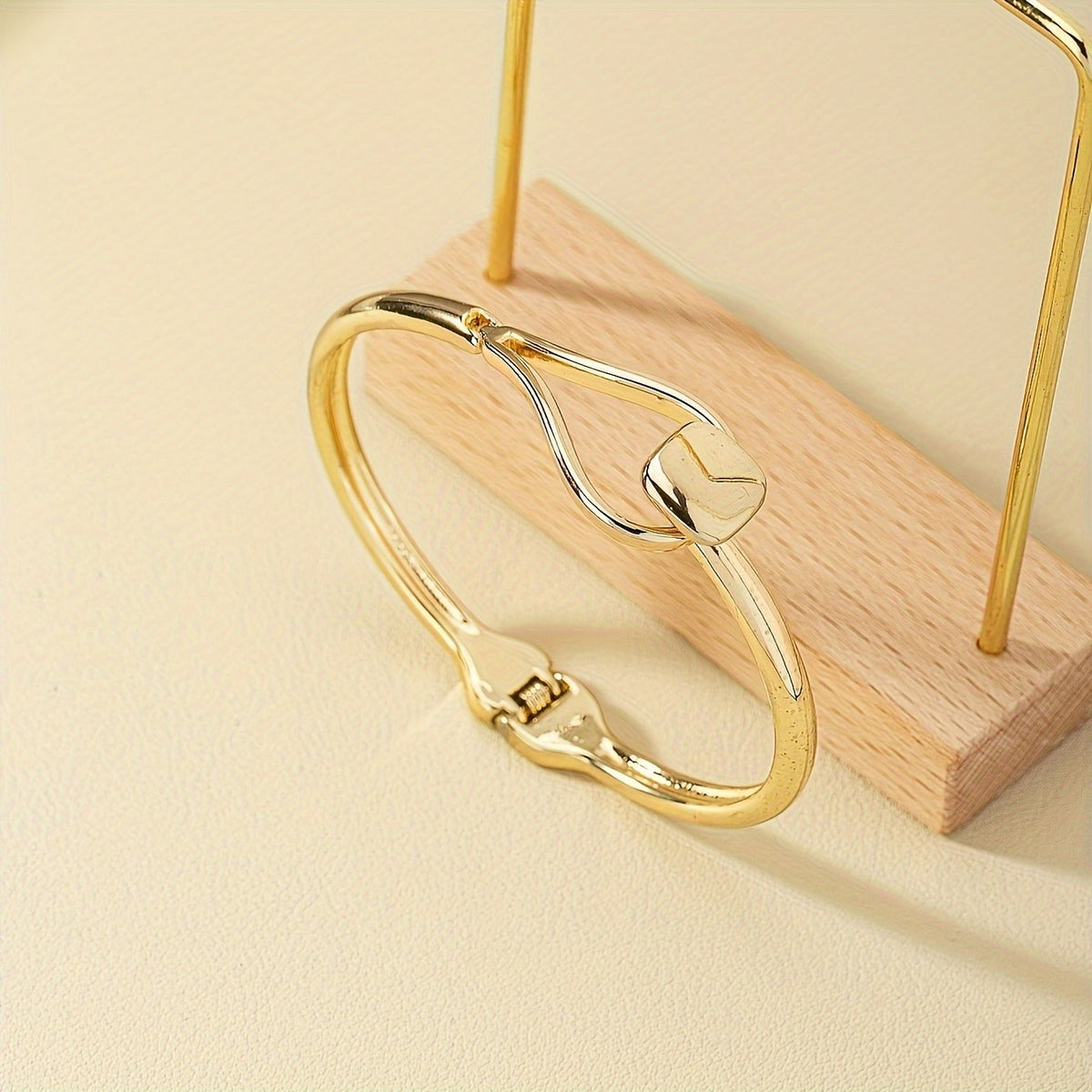 Square Accent Open Cuff Bracelet