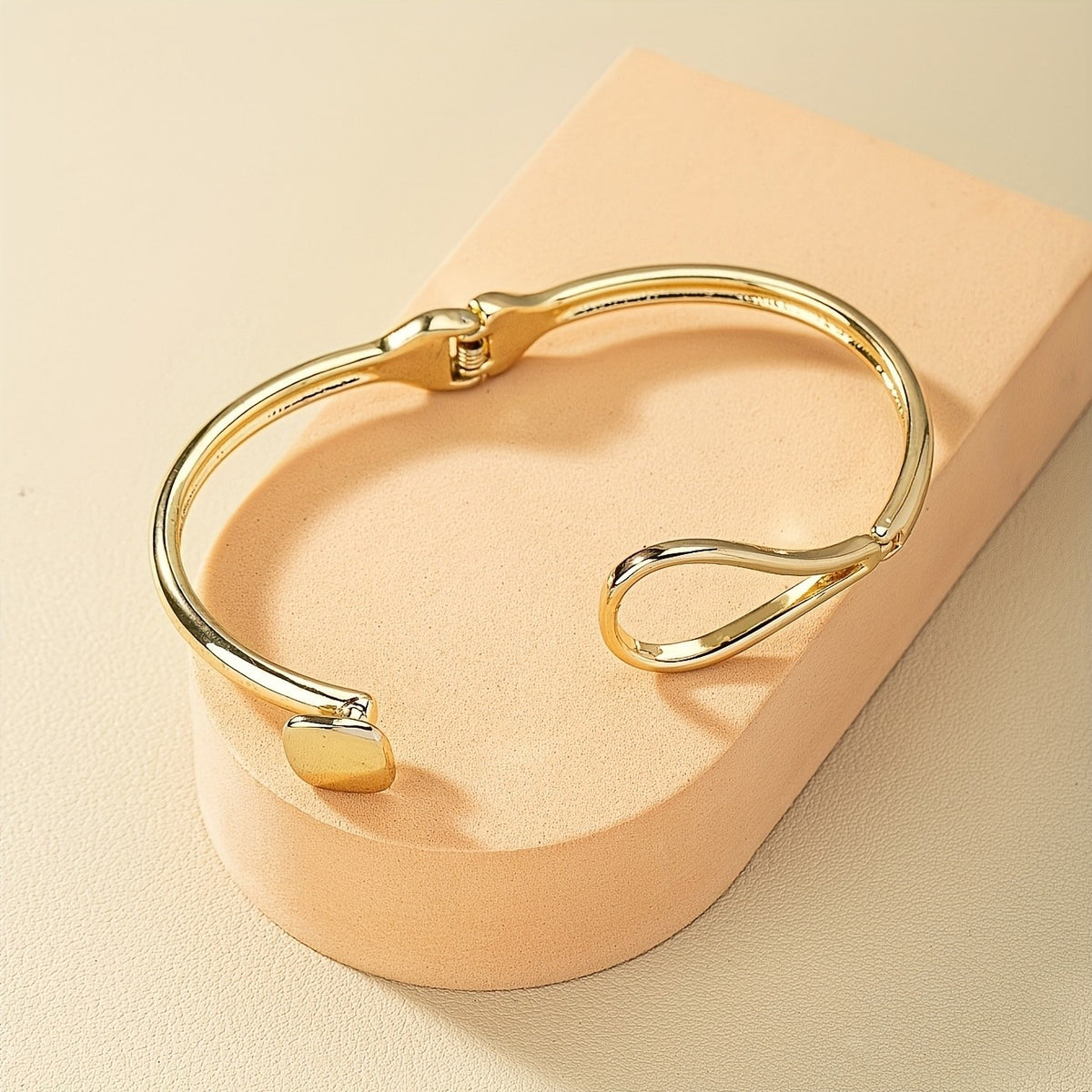 Square Accent Open Cuff Bracelet