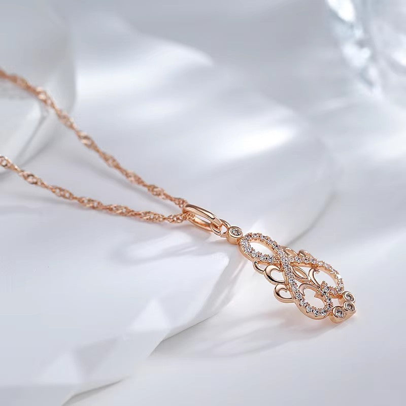 Crystal Infinity Floral Pendant Necklace