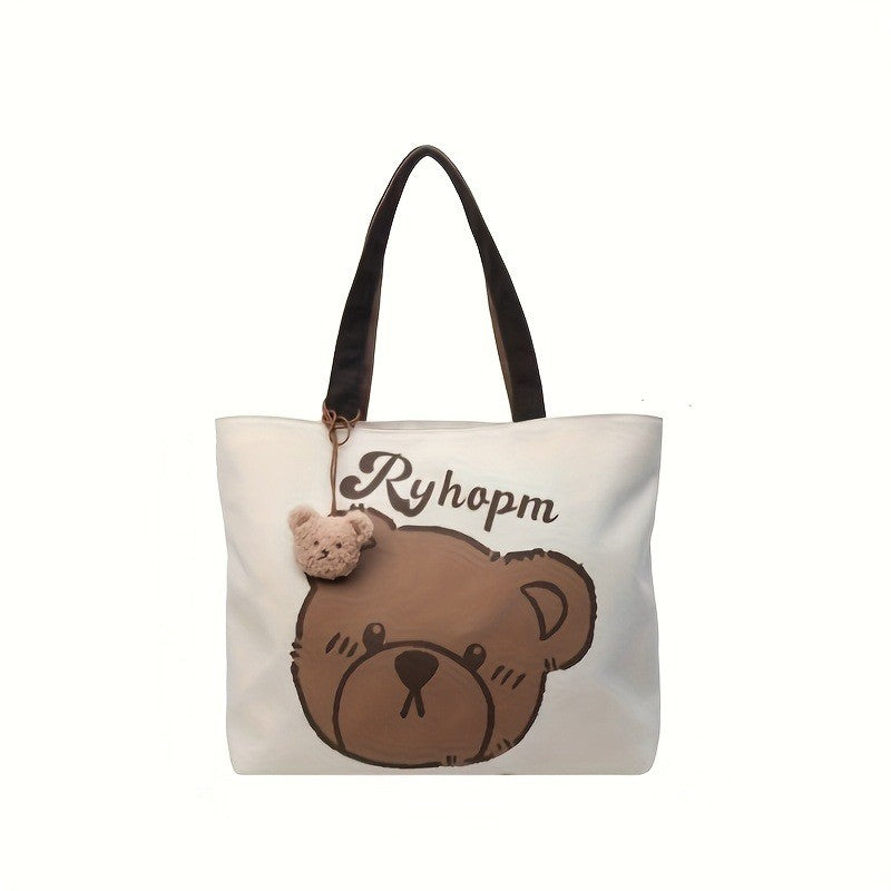 Bear Face Canvas Tote