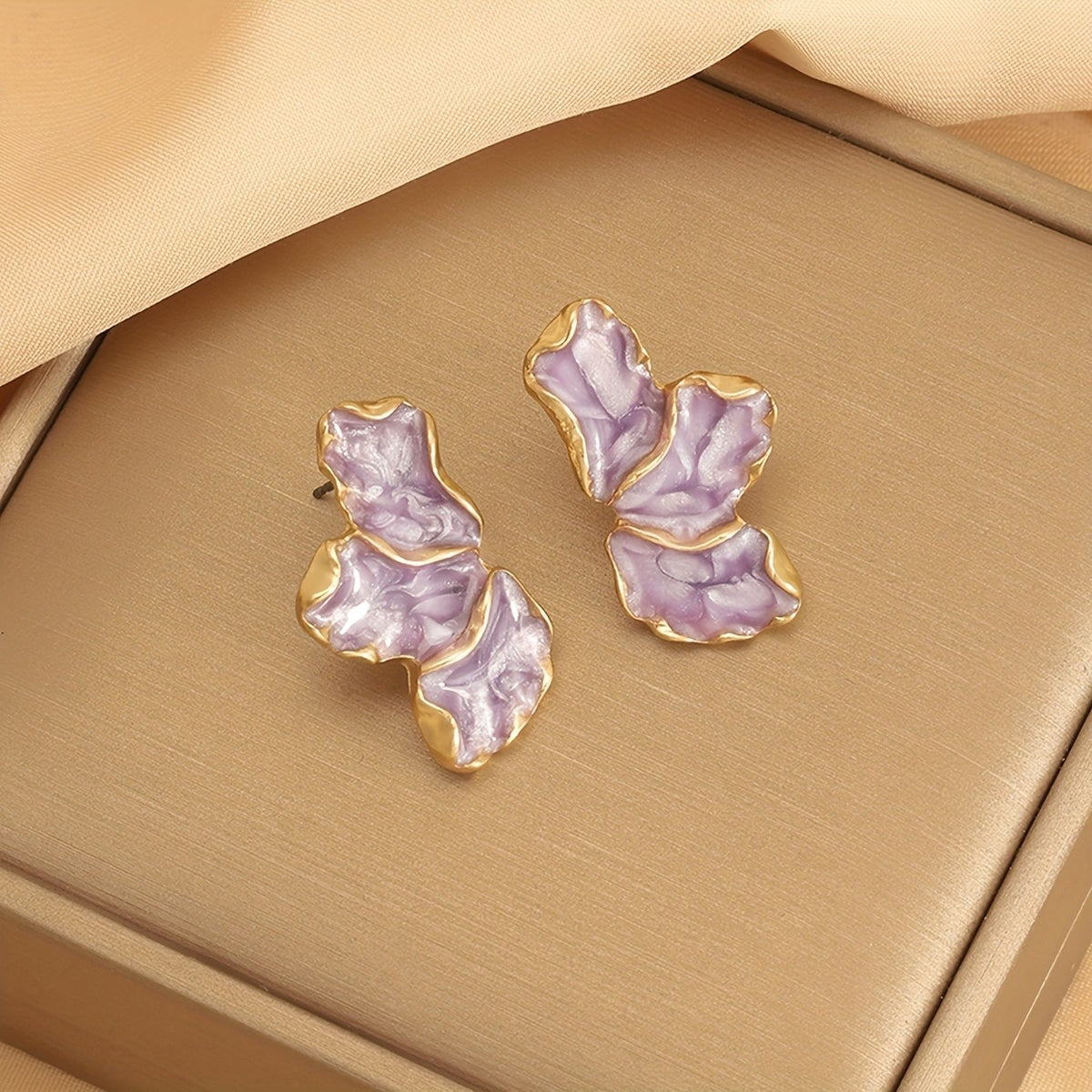 Enamel Petal Cluster Earrings