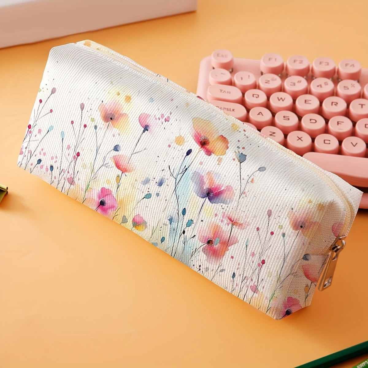 Watercolor Floral Pencil Case