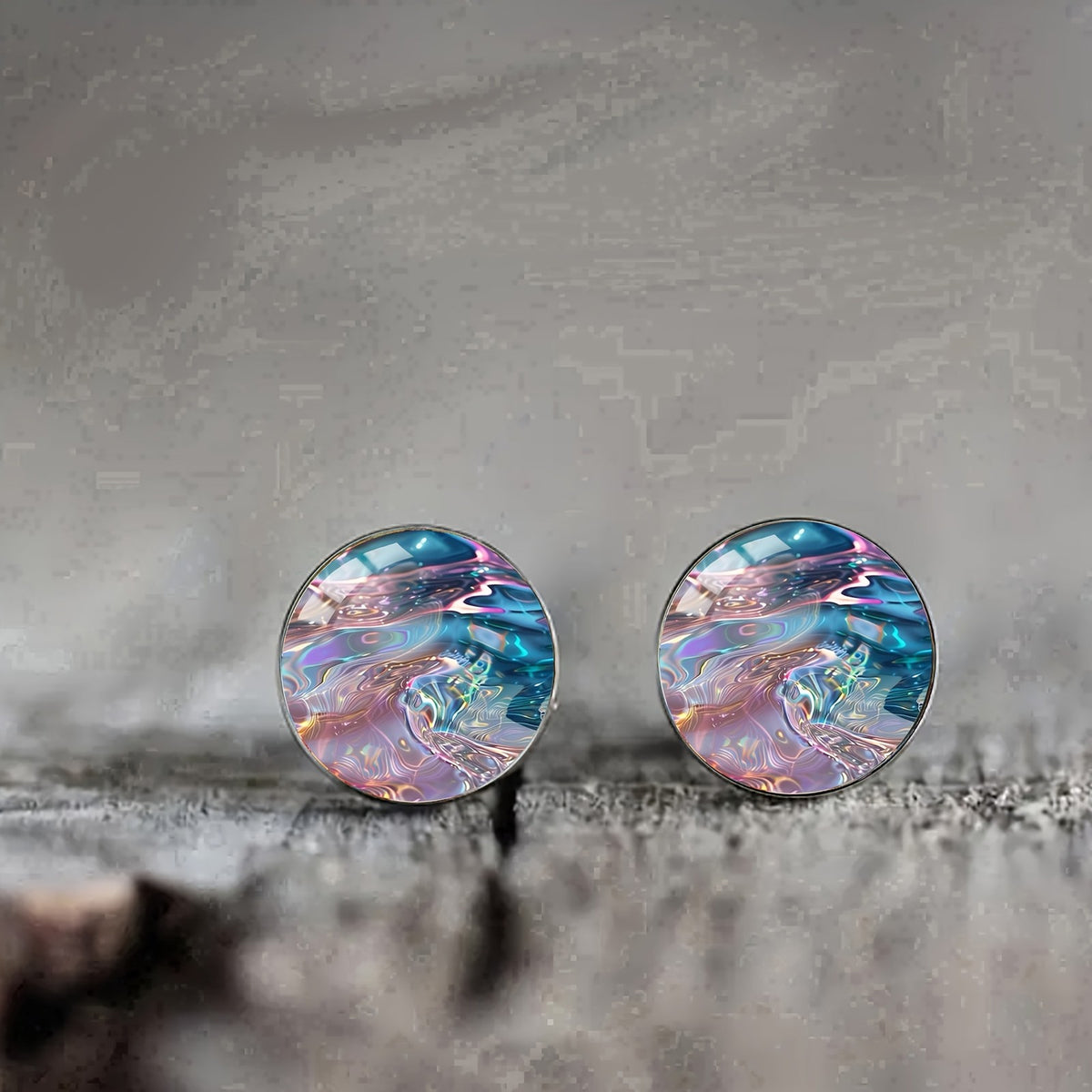 Iridescent Galaxy Stud Earrings