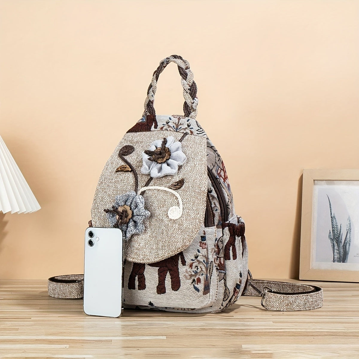 Floral Applique Backpack