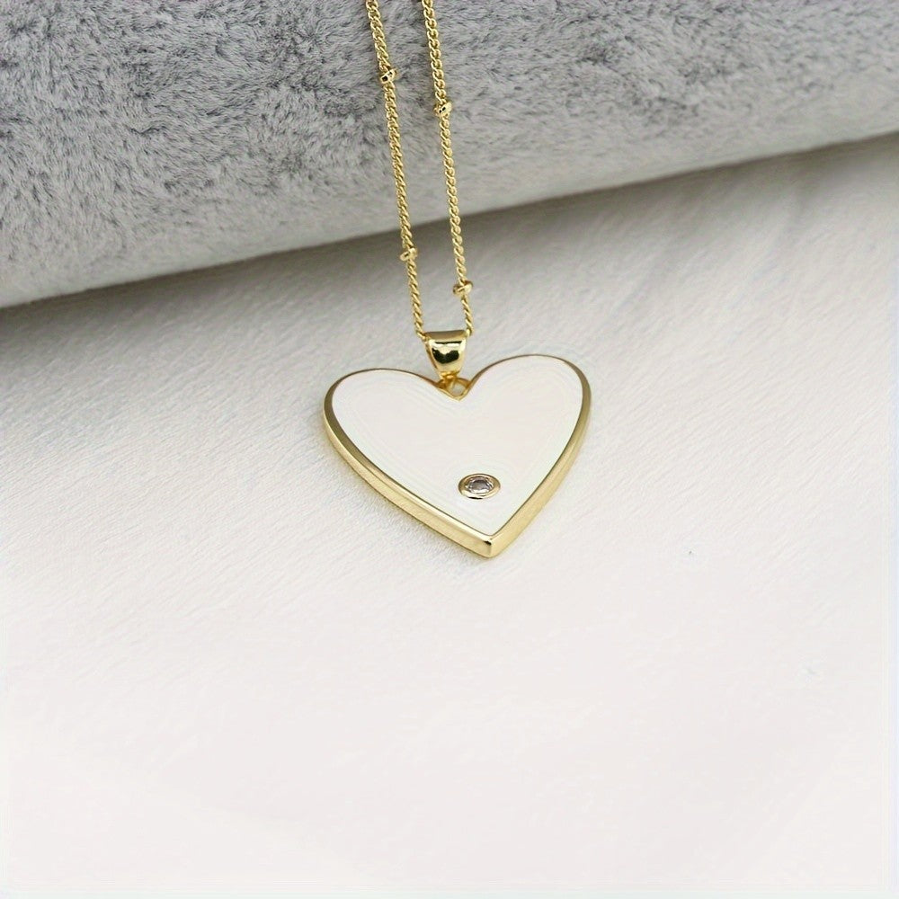 Enamel Heart Pendant Necklace