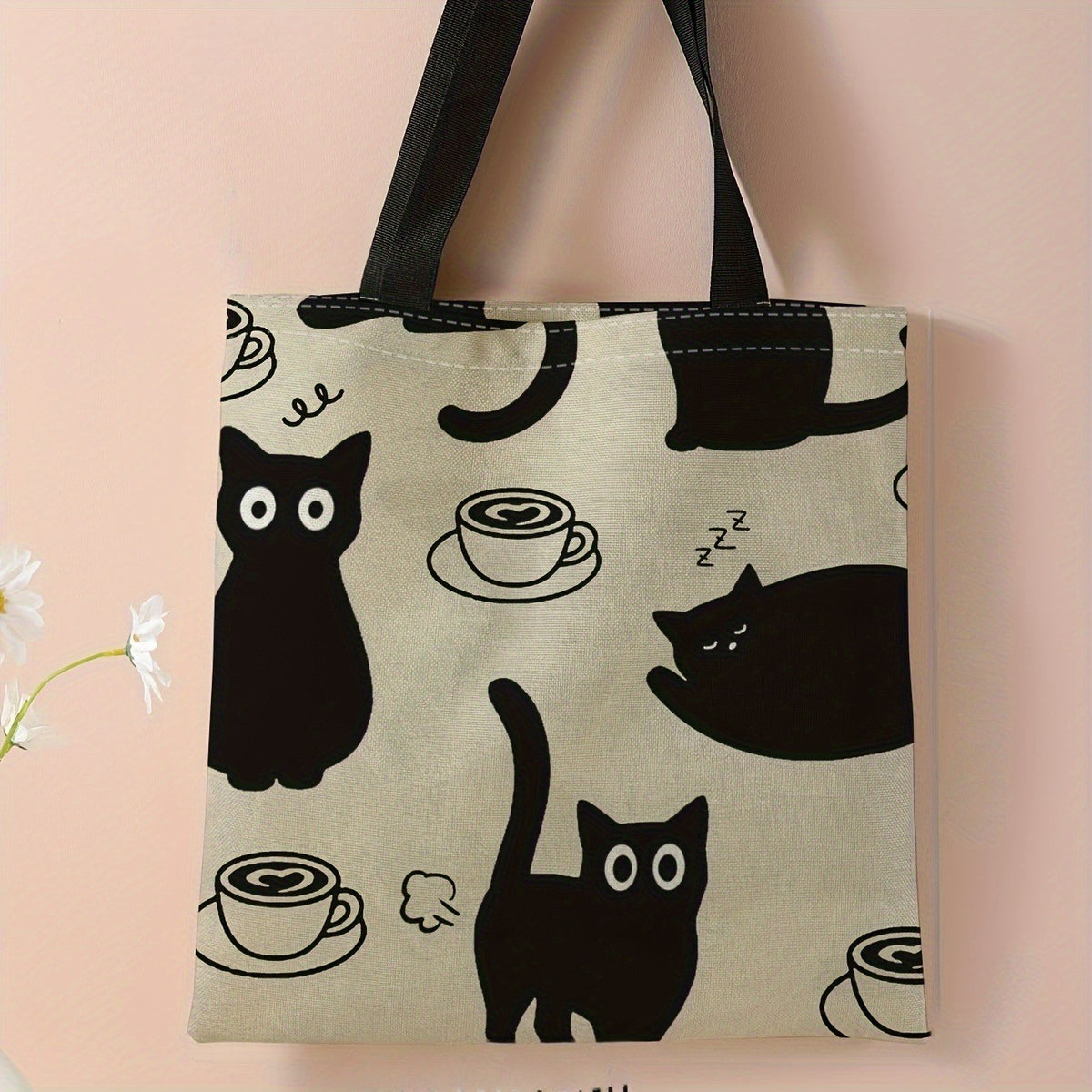 Black Cat & Coffee Tote Bag