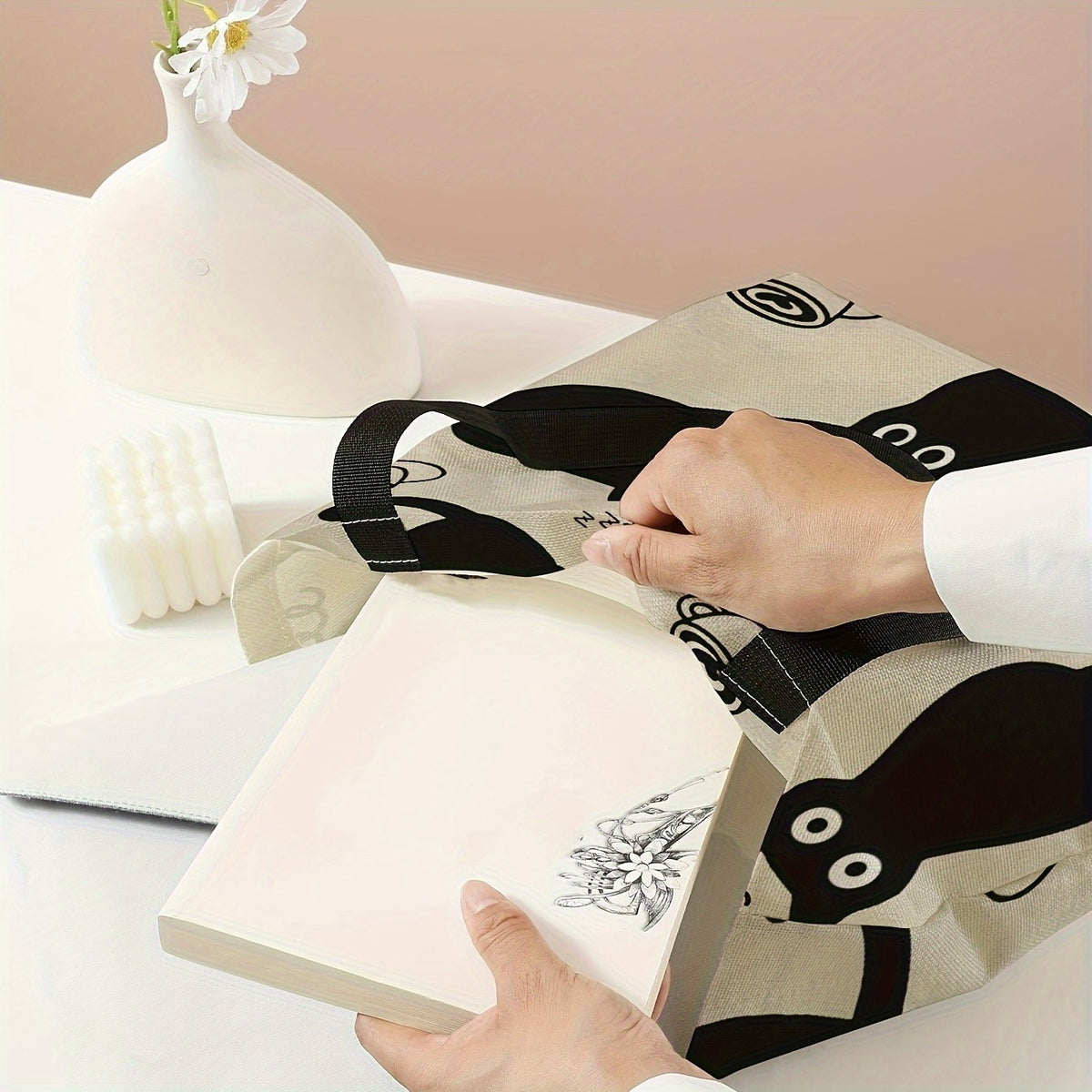 Black Cat & Coffee Tote Bag