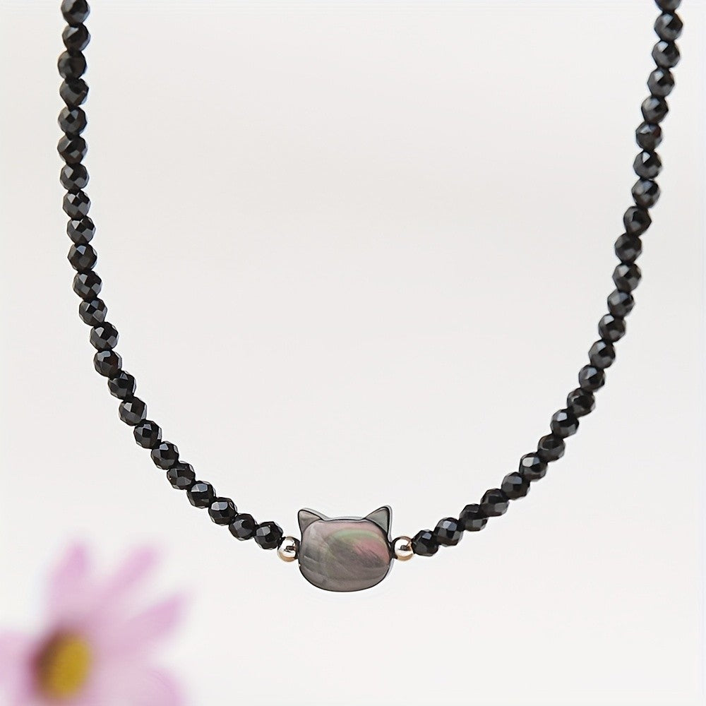 Cat Head Natural Stone Necklace