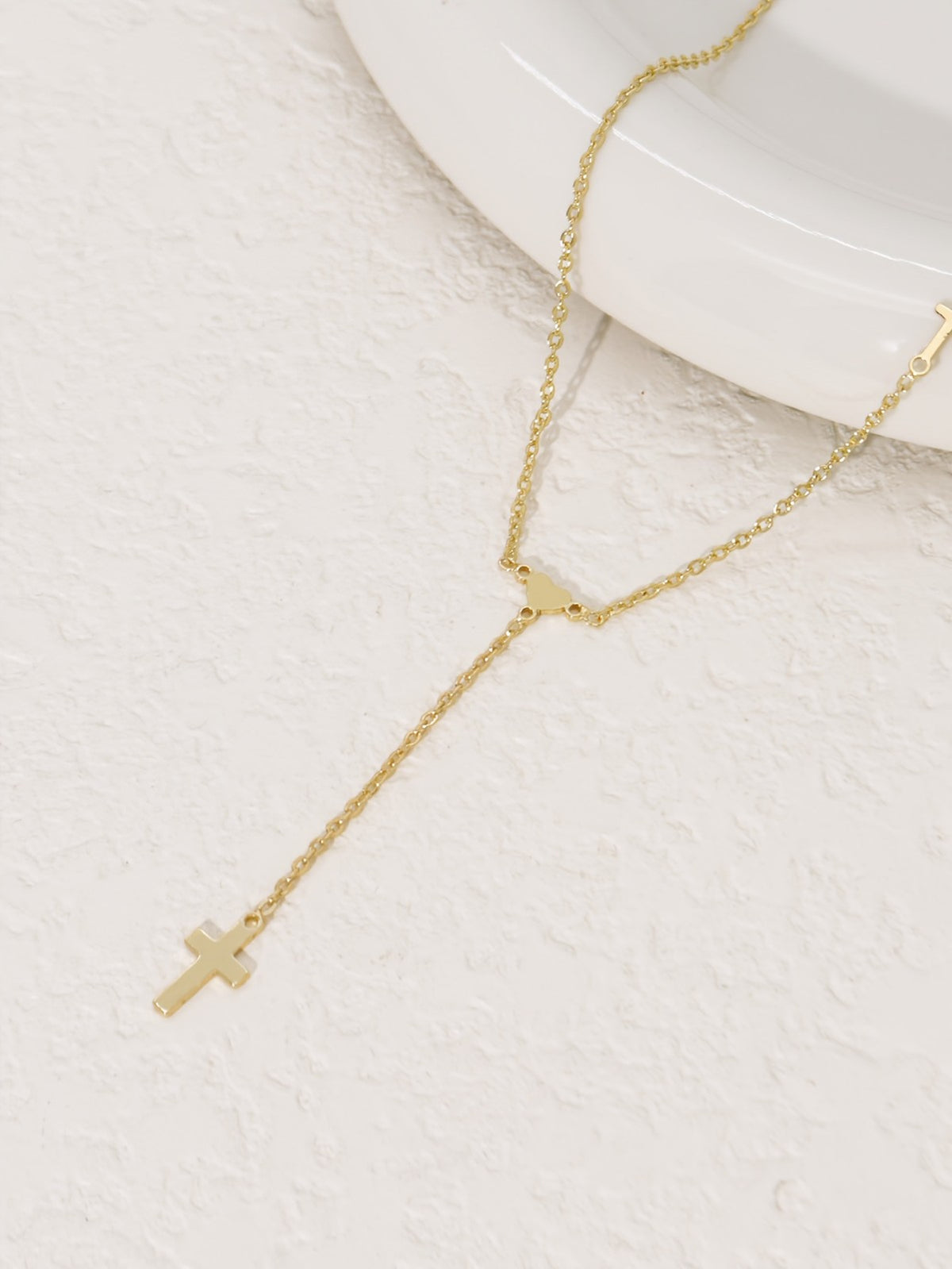Mini Cross & Heart Y-Necklace
