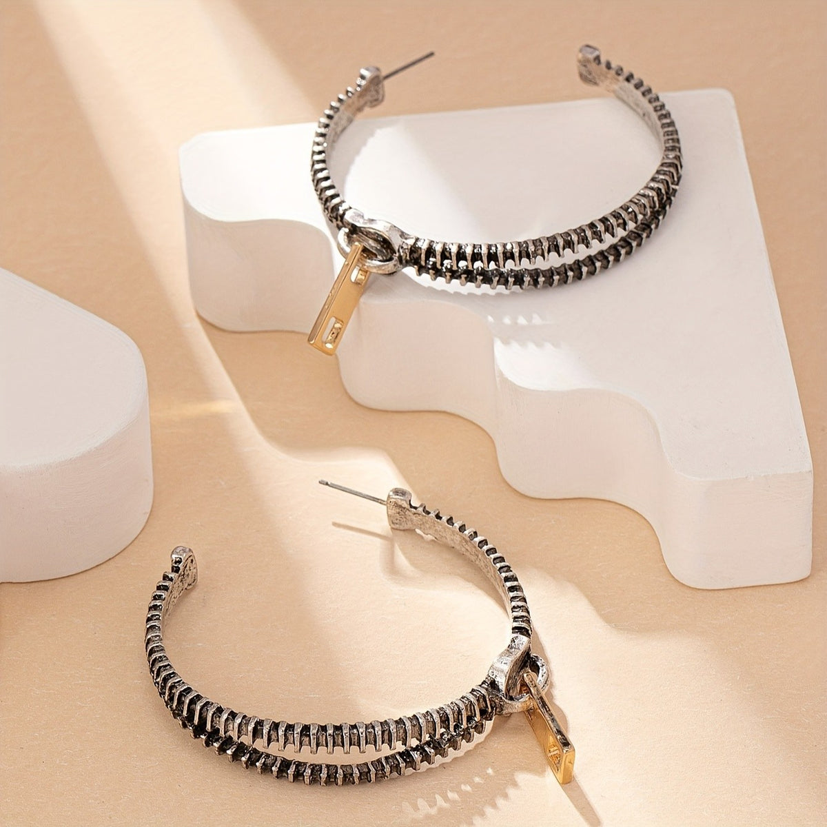 Zipper Hoop Earrings
