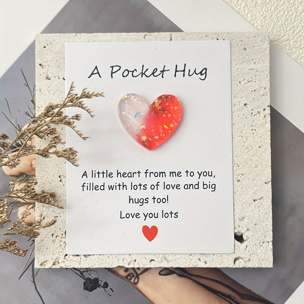 Colorful Heart Pocket Hug Card Set