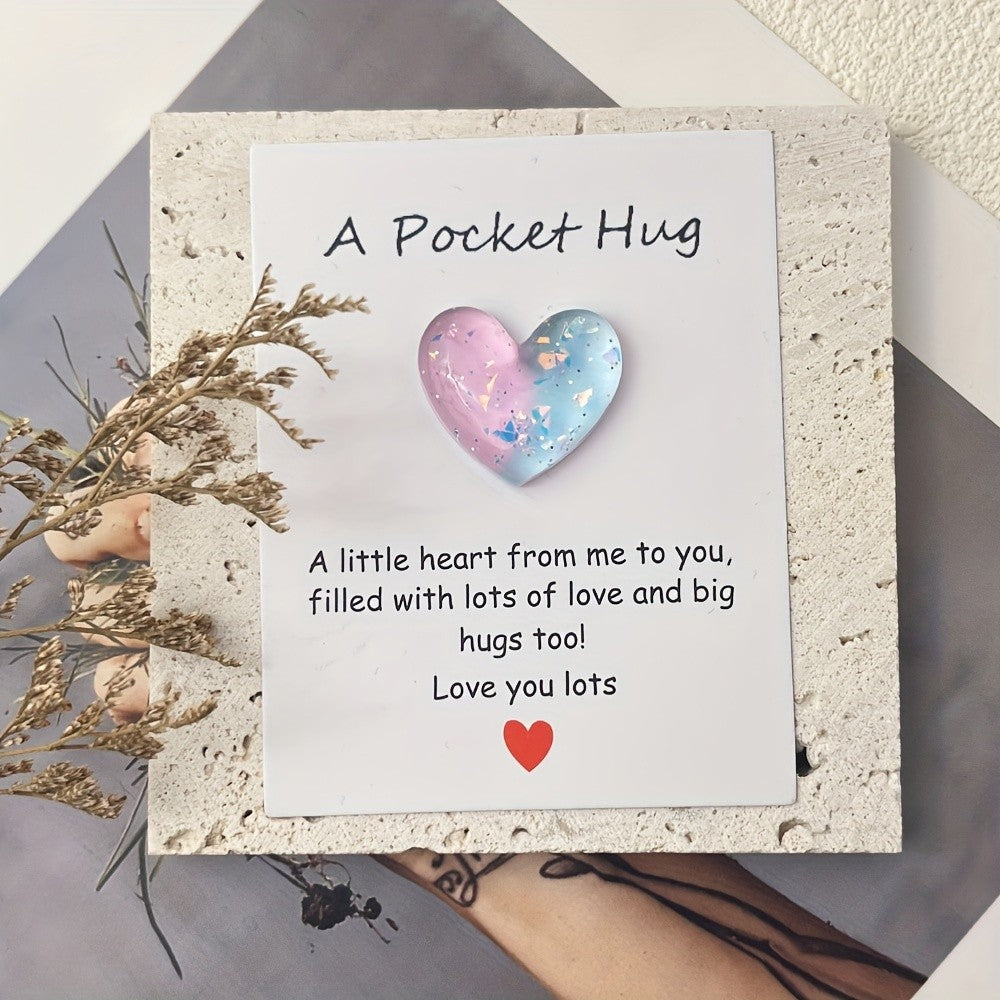 Colorful Heart Pocket Hug Card Set