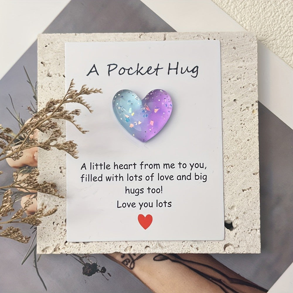 Colorful Heart Pocket Hug Card Set