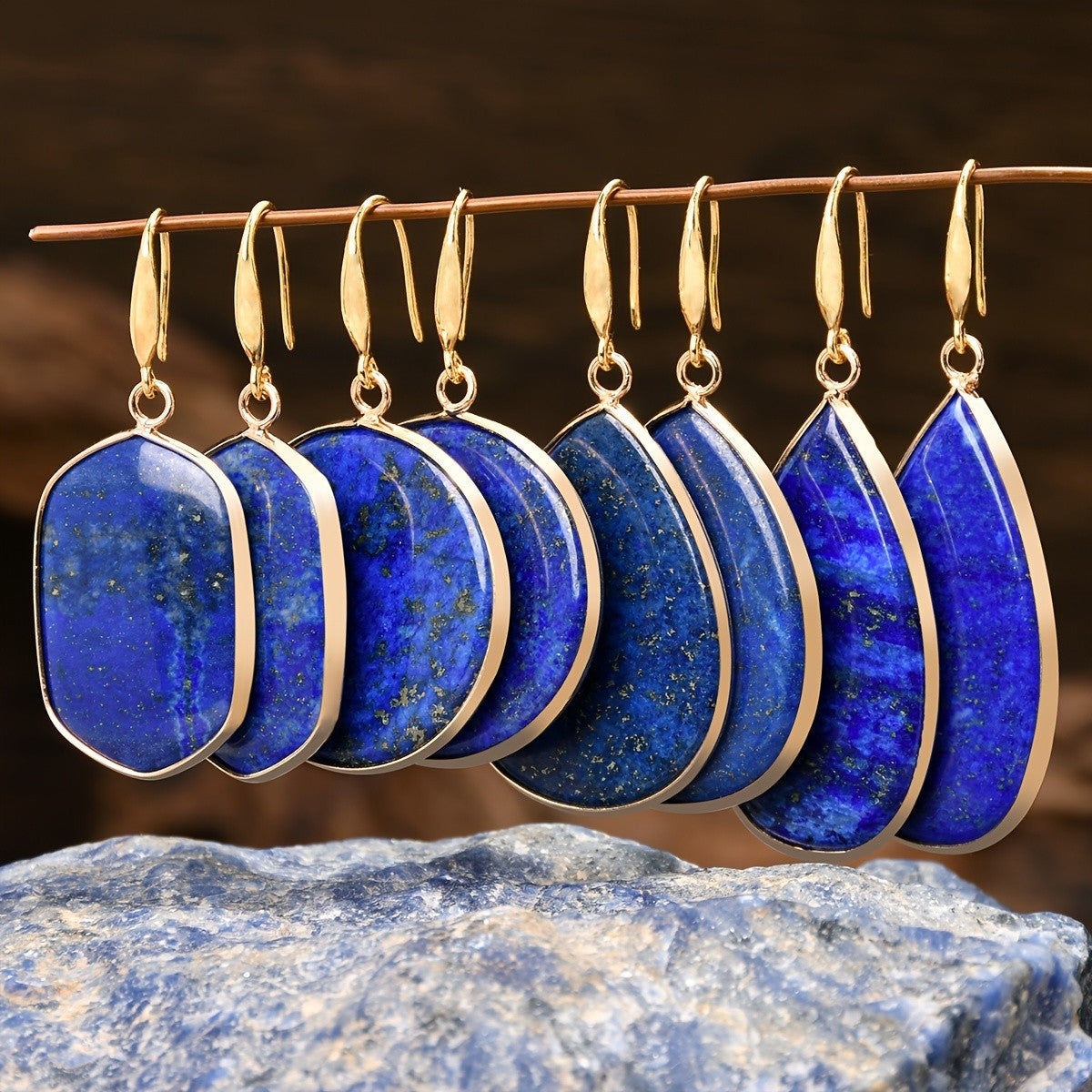 Lapis Lazuli Disc Earrings