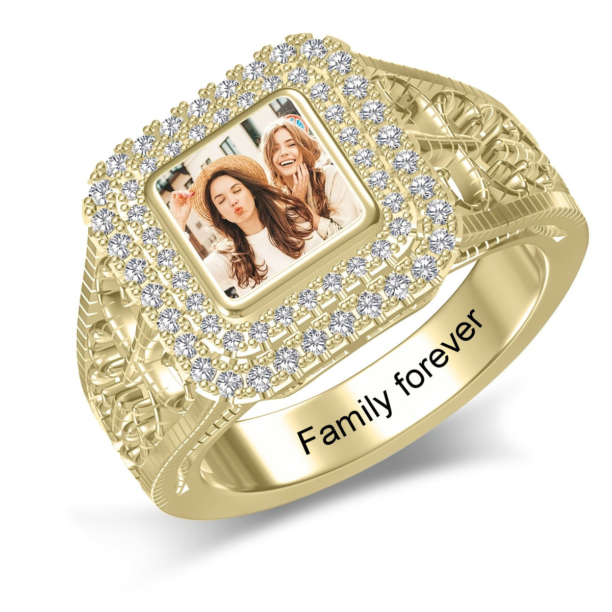 Custom Photo Square Ring