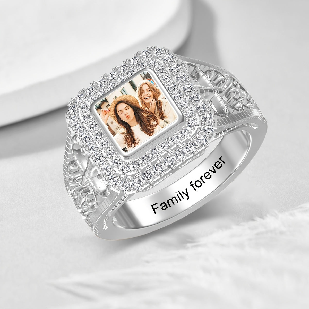 Custom Photo Square Ring