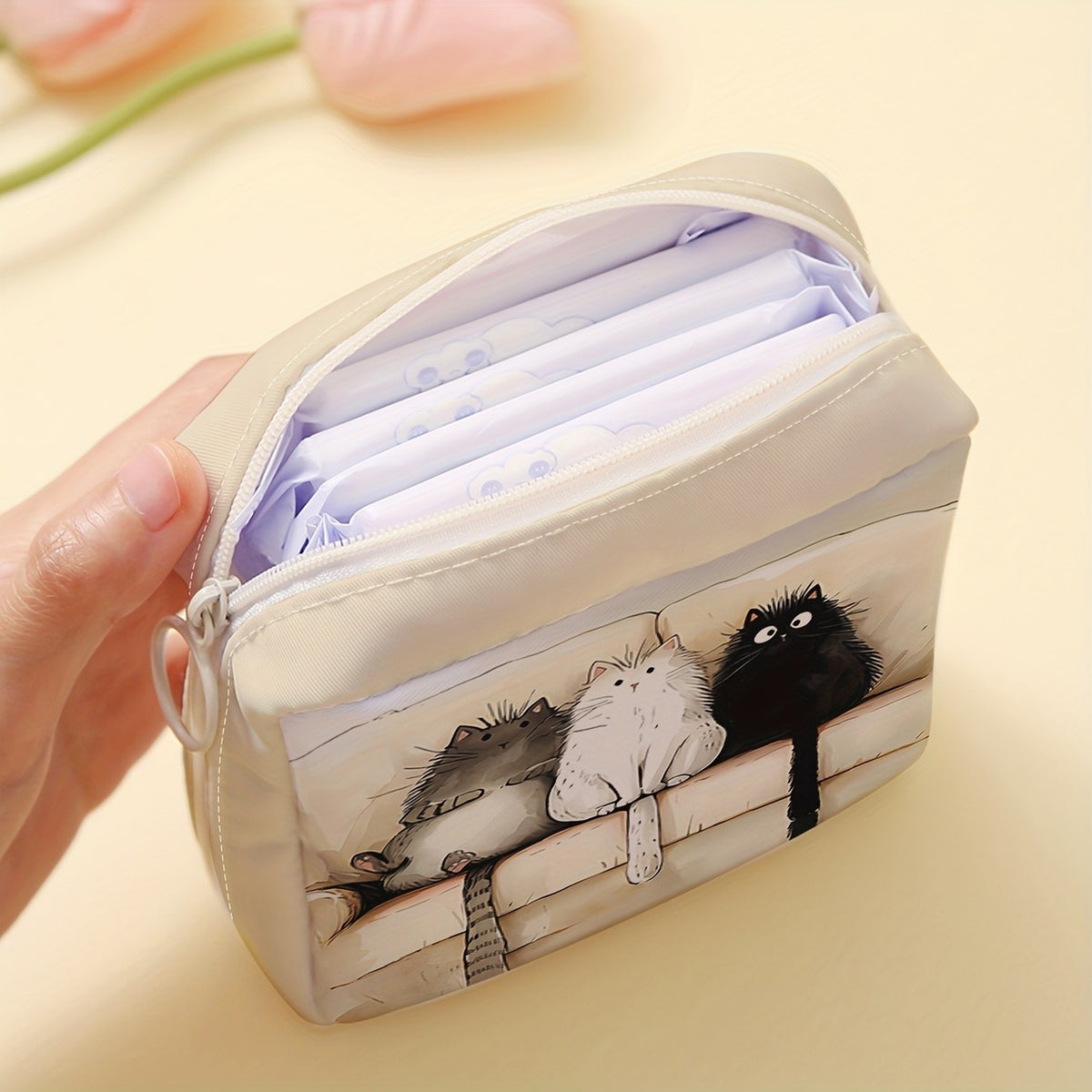 Three Kittens Print Pouch