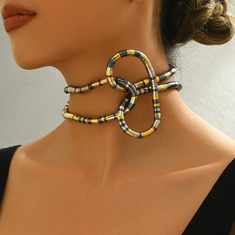 Interlocking Loop Choker Necklace