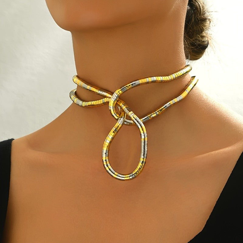 Interlocking Loop Choker Necklace