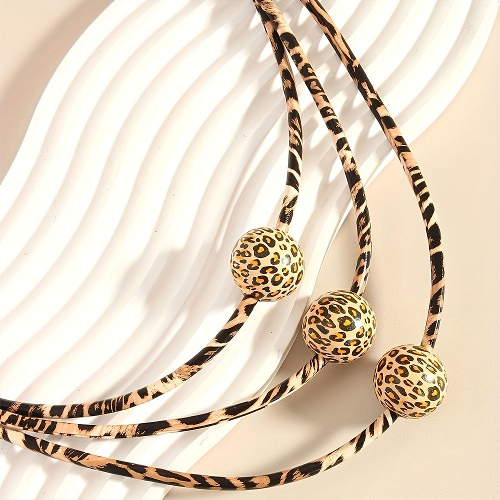 Leopard Print Layered Necklace