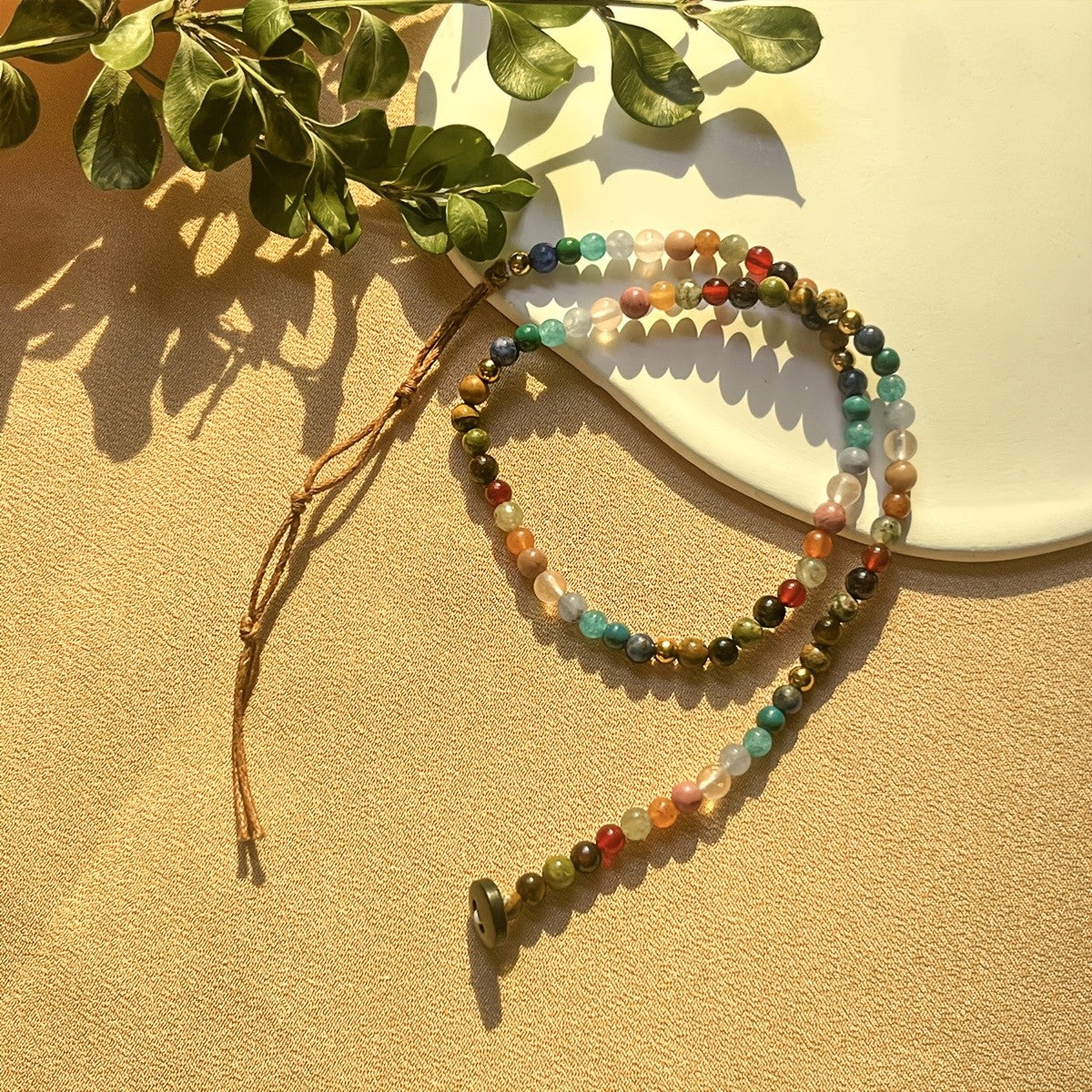 Multicolor Crystal & White Bar Layered Necklace