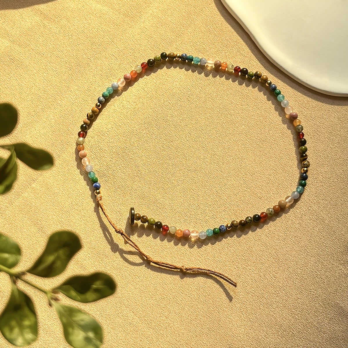 Multicolor Crystal & White Bar Layered Necklace