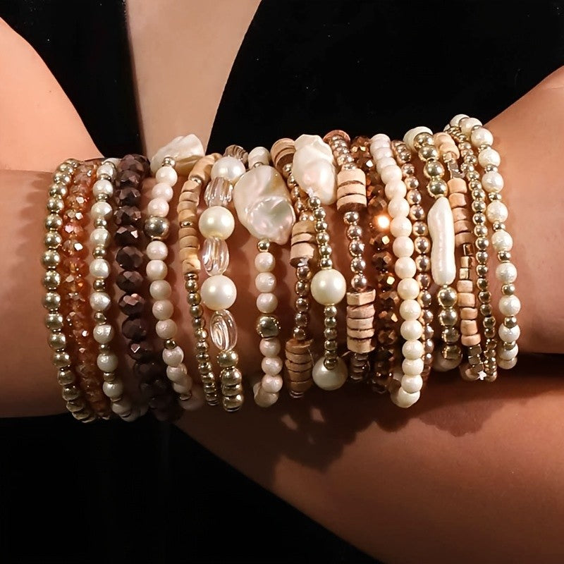 Baroque Pearl Stack Bracelet Set