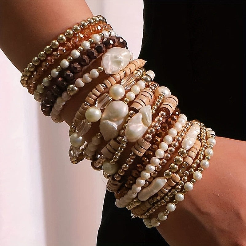 Baroque Pearl Stack Bracelet Set