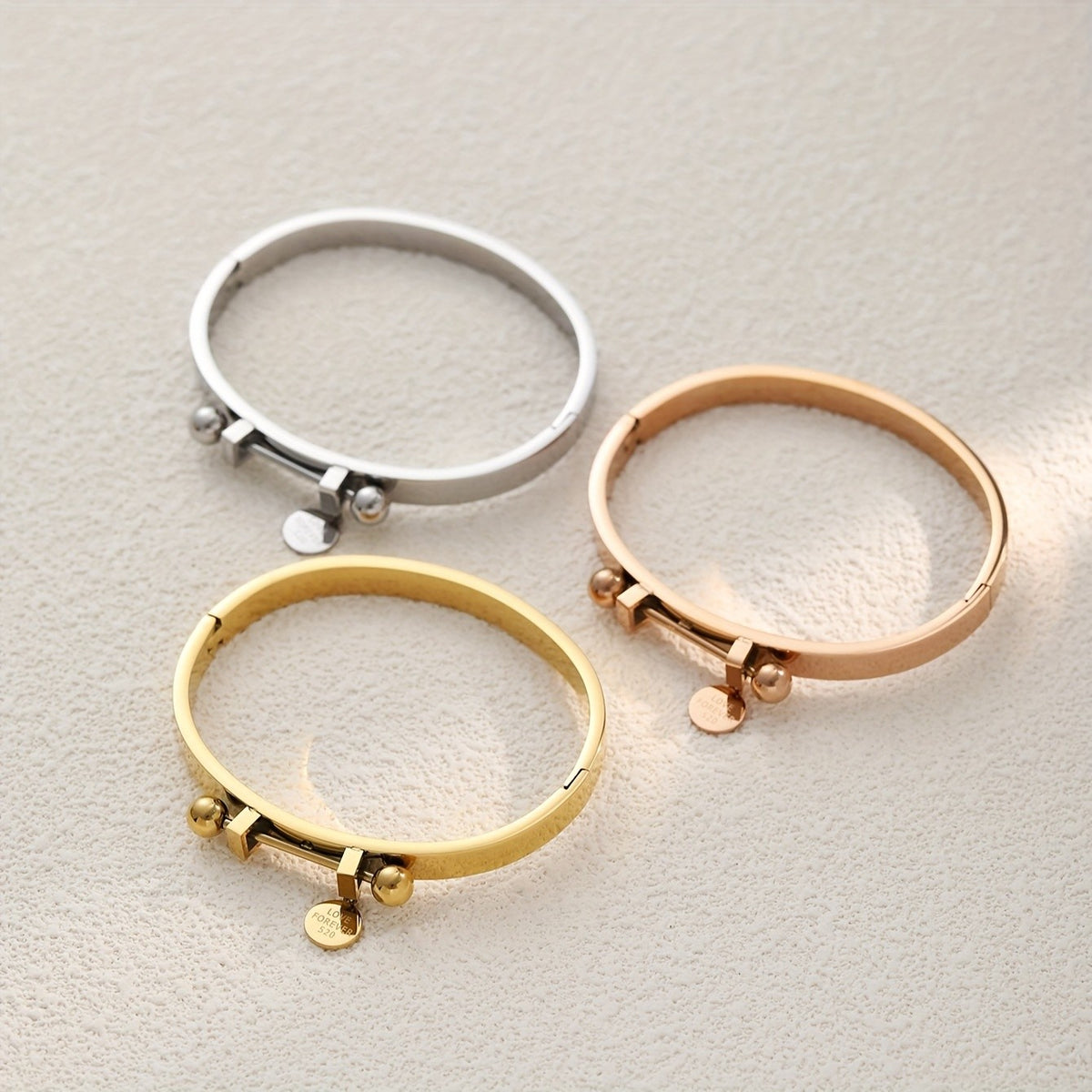 Engraved Disc Cuff Bangle